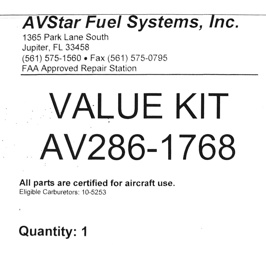 AV286-1768 Major Repair Kit - AVStar